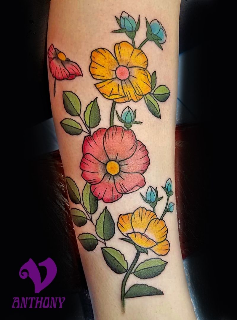 Bright Flower Tattoo