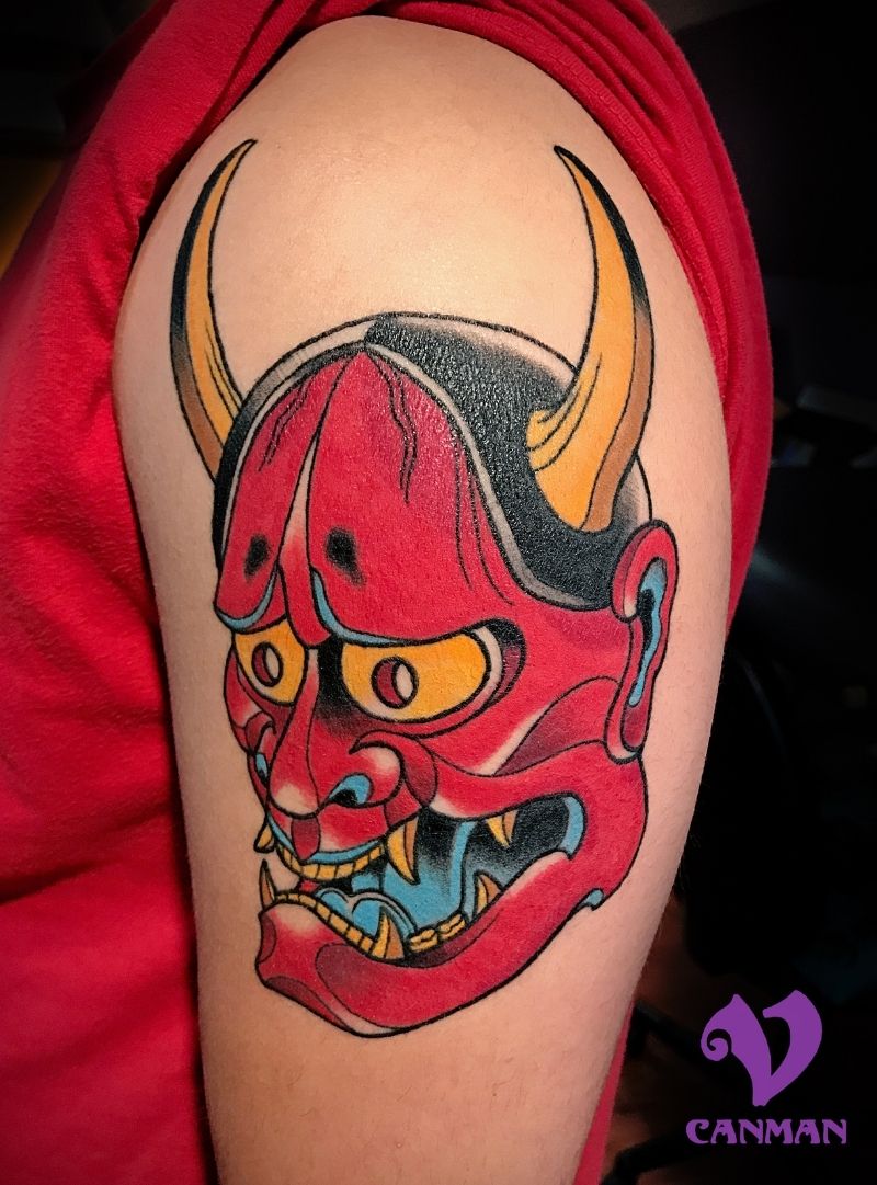 Upper Arm Devil Tattoo