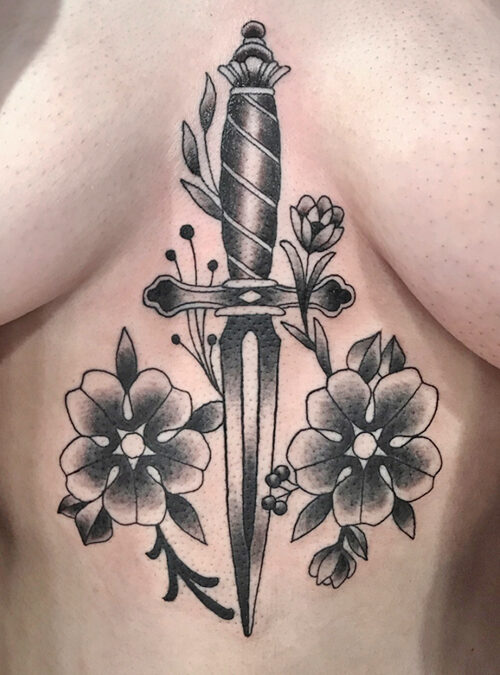 Traditional Dagger Tattoo - Visions Tattoo and Piercing