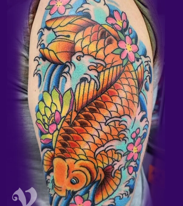 Floral Red Koi Fish Temporary Tattoo / Watercolor Japanese Koi Fish Temp  Tattoo / Wildflower Fish Tattoo / Small Animal Tattoo - Etsy