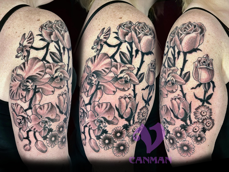 Tattoo uploaded by Katia Barria • [EN] Flowers bouquet tattoo on the  forearm • Tattoodo