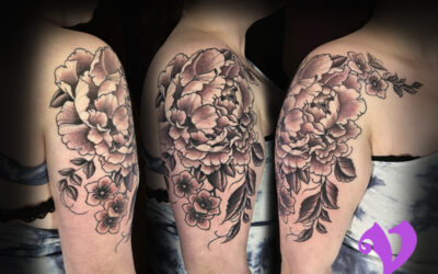 Peony flower tattoo