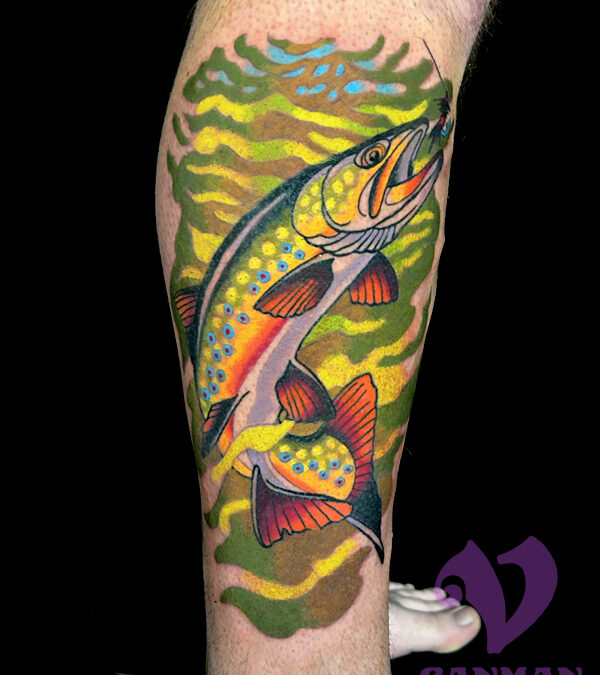 Finish up my rainbow trout tattoo this week Came out pretty awesome   rflyfishing
