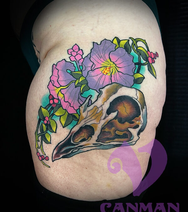 Bird skull tattoo